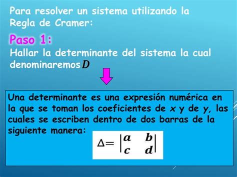 Ecuaciones Simultaneas X Regla De Cramer Ppt