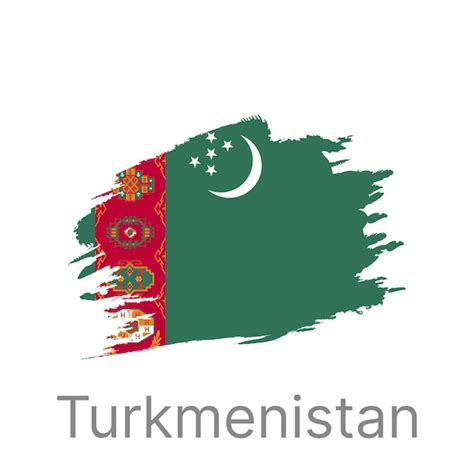 Premium Vector Stylized Turkmenistan Flag With Traditional Motifs