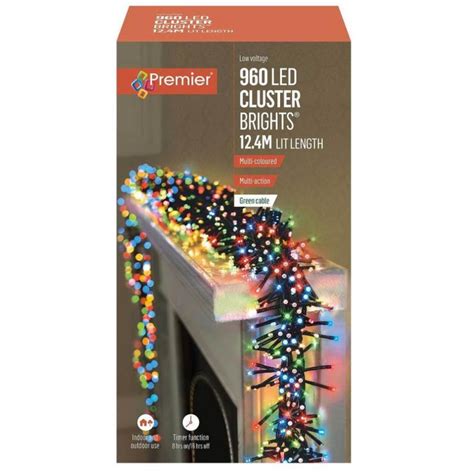 Premier 960 Multi Action LED Cluster Lights With Timer Multicoloured