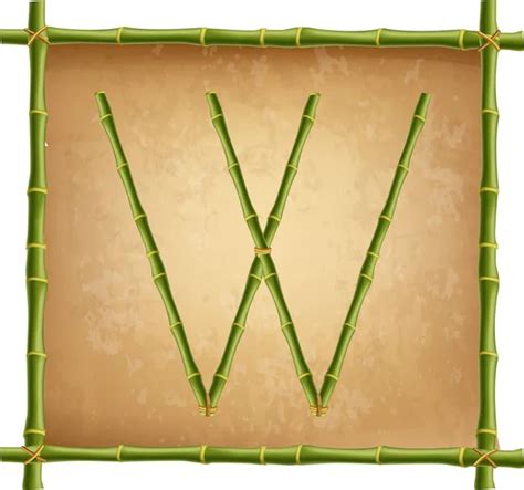 Bamboo Letter Alphabet Green Set C Vector Stock Vector Image By