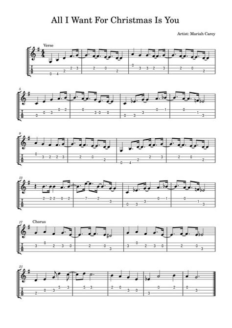 All I Want For Christmas Is You Ukulele Fingerpicking Tab