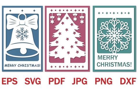 Bundle Of Papercut Christmas Cards Svg Graphic By Lesinka Creative