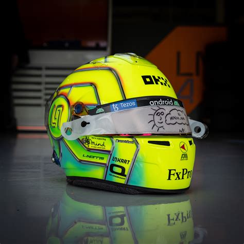 Lando Norris Liquid Neon Metal Helmet Behance