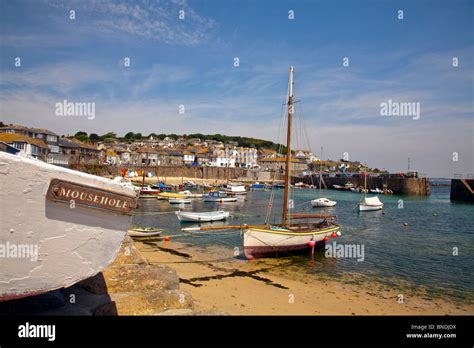 Pretty Fishing Harbour Village Mousehole Cornwall England Where