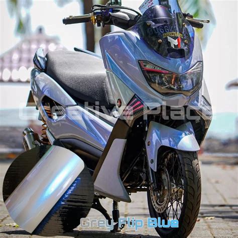 Jual Sticker Skotlet Motor Warna Abu Lembayung Biru Flip Grey Blue