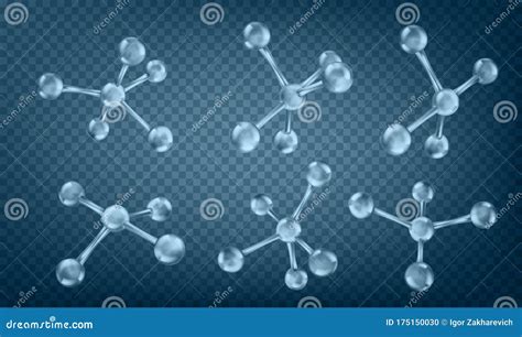 Glass Molecules Model Reflective And Refractive Abstract Molecular