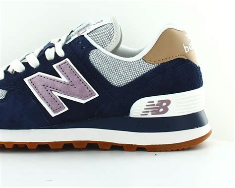 New Balance 574 Femme Bleu Marine Rose Beige