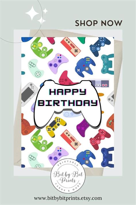 Printable Video Game Birthday Card Gamer Happy Birthday Card - Etsy en ...