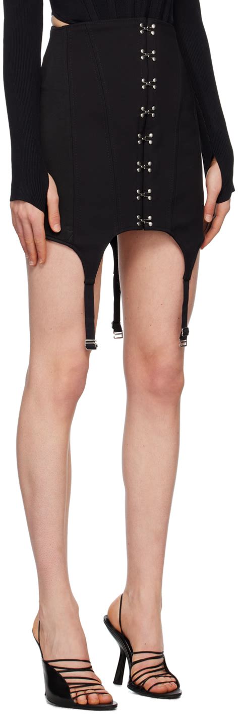 Dion Lee Black Corset Garter Miniskirt Dion Lee