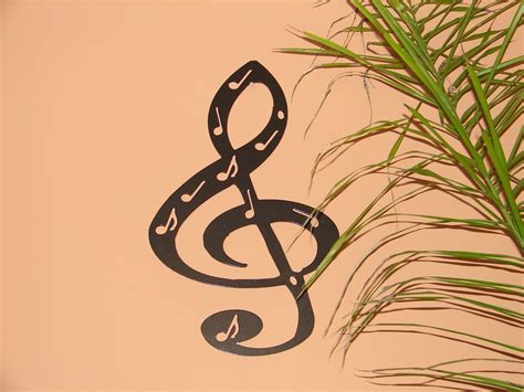 Treble Clef Metal Wall Art Mmusic Notes Musical Decor Inches Etsy