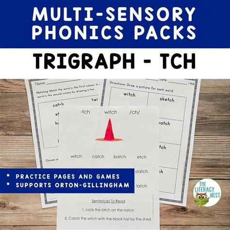 Trigraph Tch Phonics Activities For Orton Gillingham Lessons The