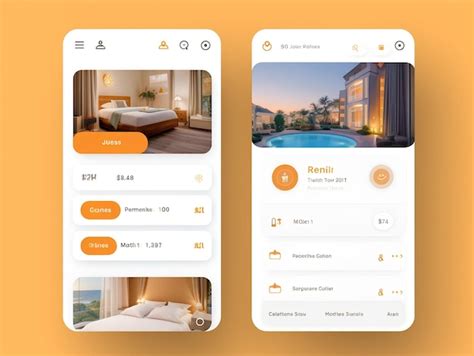 Premium Photo Hotel Booking App Ui Design By Generative Ai