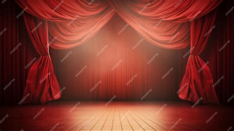Premium Photo Stage With Curtain Arrangement