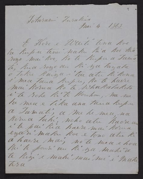 To John White From Aperahama Tipae A Items National Library Of New Zealand National