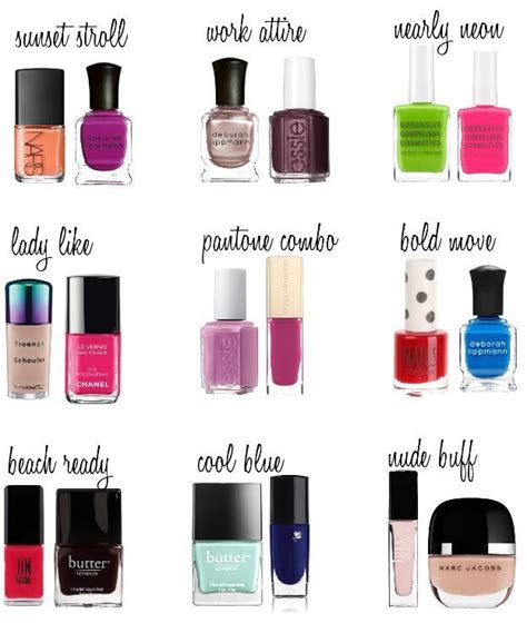 Mani And Pedi Colour Pairings Nail Polish Combinations Nail Color Combos