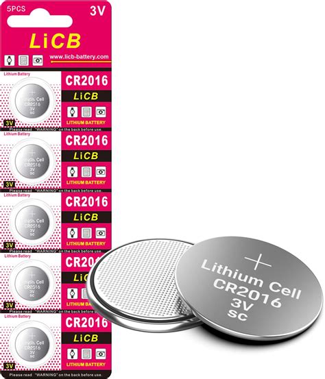 Amazon LiCB CR 2016 Battery CR2016 Lithium Batteries 3 Volt Coin