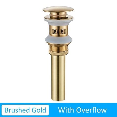 BOUCHON EVIER Brush Gold overflow Bouchon de vidange Pop Up pour évier