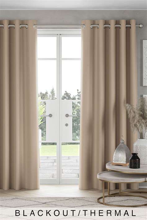 Next Cotton Eyelet Blackoutthermal Curtains Natural Curtains