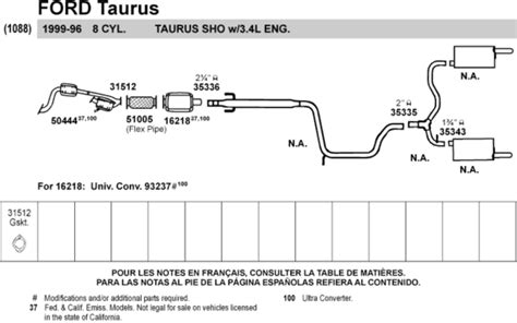 Ford Taurus Exhaust System Diagram