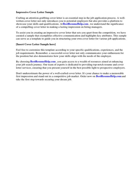 Impressive Cover Letter Sample | PDF | Résumé | Employment