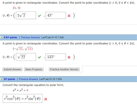 Solved A Point Is Given In Rectangular Coordinates Convert Chegg