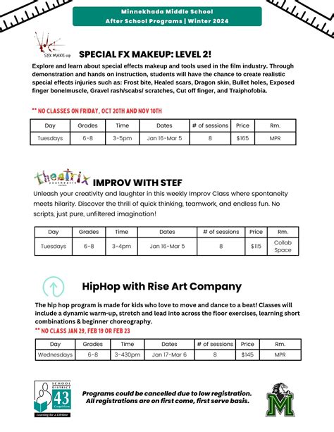 After School Programs - Minnekhada Middle School