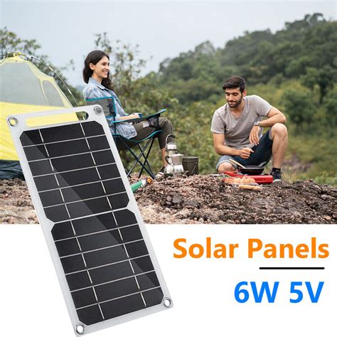 T0 USB Solar Panel 6W 5V Portable Camping Travel Solar Charger