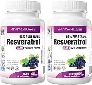 Amazon Vita Age Certificado 98 Pureza 250mg Trans Resveratrol Y 5