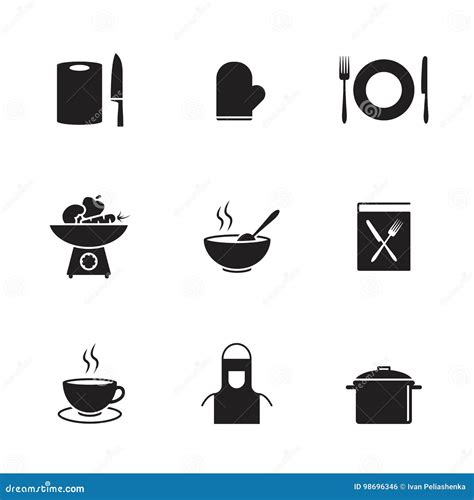 Iconos El Cocinar Y De La Cocina Stock De Ilustraci N Ilustraci N De