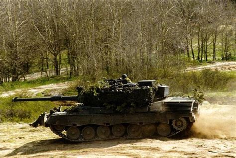 Leopard A Main Battle Tank Heavy Tracked Armoured Vehicle Denmark