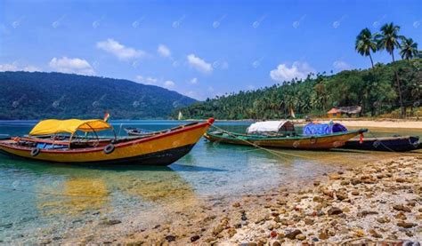 Scenic Tropical North Bay Island Sea Beach Andaman India India Stock