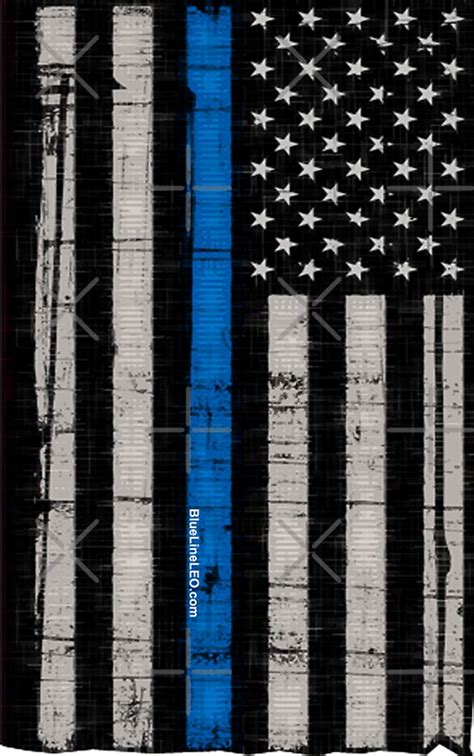 "Police blue line Flag" Stickers by BlueLine LEO | Redbubble