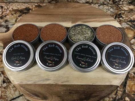 Bbq Rub Kit Set Of 4 Tins Grilling Spices Seasonings Etsy