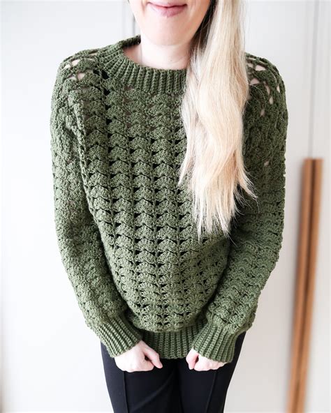 Easy Lace Sweater Crochet Pattern Autumn Lace Sweater — Coffee