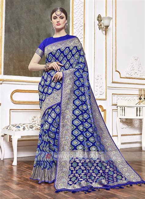 Viscose Blue Color Saree