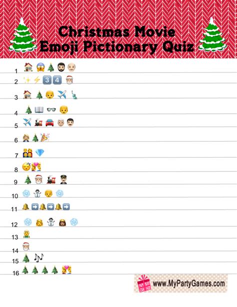 Free Printable Christmas Movie Emoji Pictionary Quiz Christmas