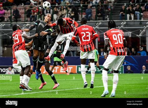 Youssouf Fofana Of AC Milan Virgil Van Dijk And Darwin Nunez Of