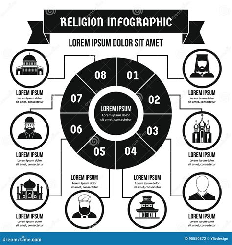 Religion Infographic Concept Simple Style Stock Vector Illustration Of Chart Church 95550372