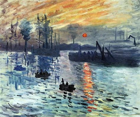 Sunrise 1872 by Claude Monet Oil Paintings for Living Room Handpainted ...