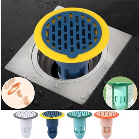 Silicone Insect Proof Floor Drain Core Anti Odor Hair Trap Plug Shower