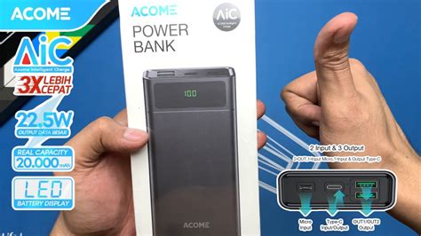 Power Bank Acome Mah All In Fast Charging Qc Pd Vooc