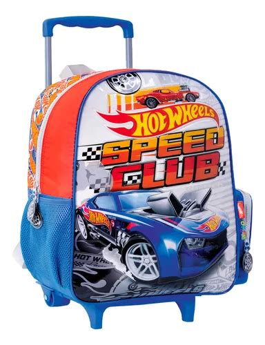 Mochila Con Carro Hot Wheels 16 PuLG Primaria Nene Original Envío gratis