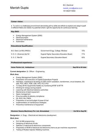 Resume Manish Pdf