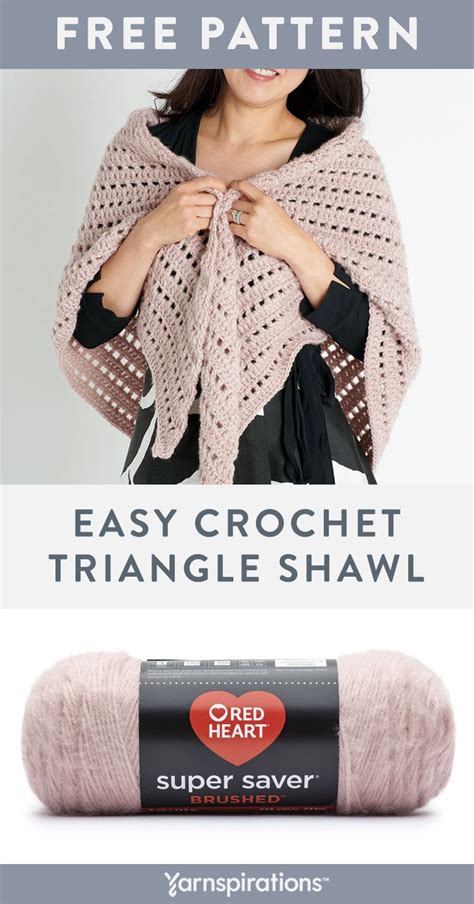 Free Easy Crochet Triangle Shawl Pattern Using Red Heart Super Saver