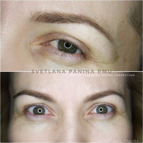 Permanent makeup eyebrows healed Зажившие брови без коррекции. Техника ...