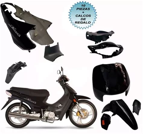 Kit Plasticos Carenado Negro Gilera Smash Negro Calcos