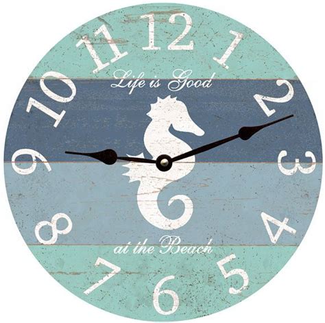 Seahorse Clock Life Is Good At The Beach Clock Etsy Nautical Wall