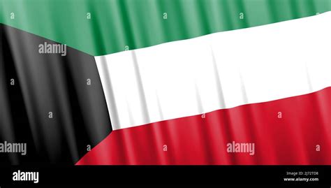 Wavy Vector Flag Of Kuwait Stock Vector Image And Art Alamy