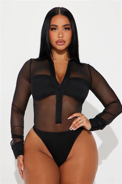 About The Business Mesh Bodysuit Black Fashion Nova Bodysuits