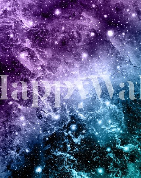 Purple Teal Galaxy Nebula 4 Wallpaper | Happywall